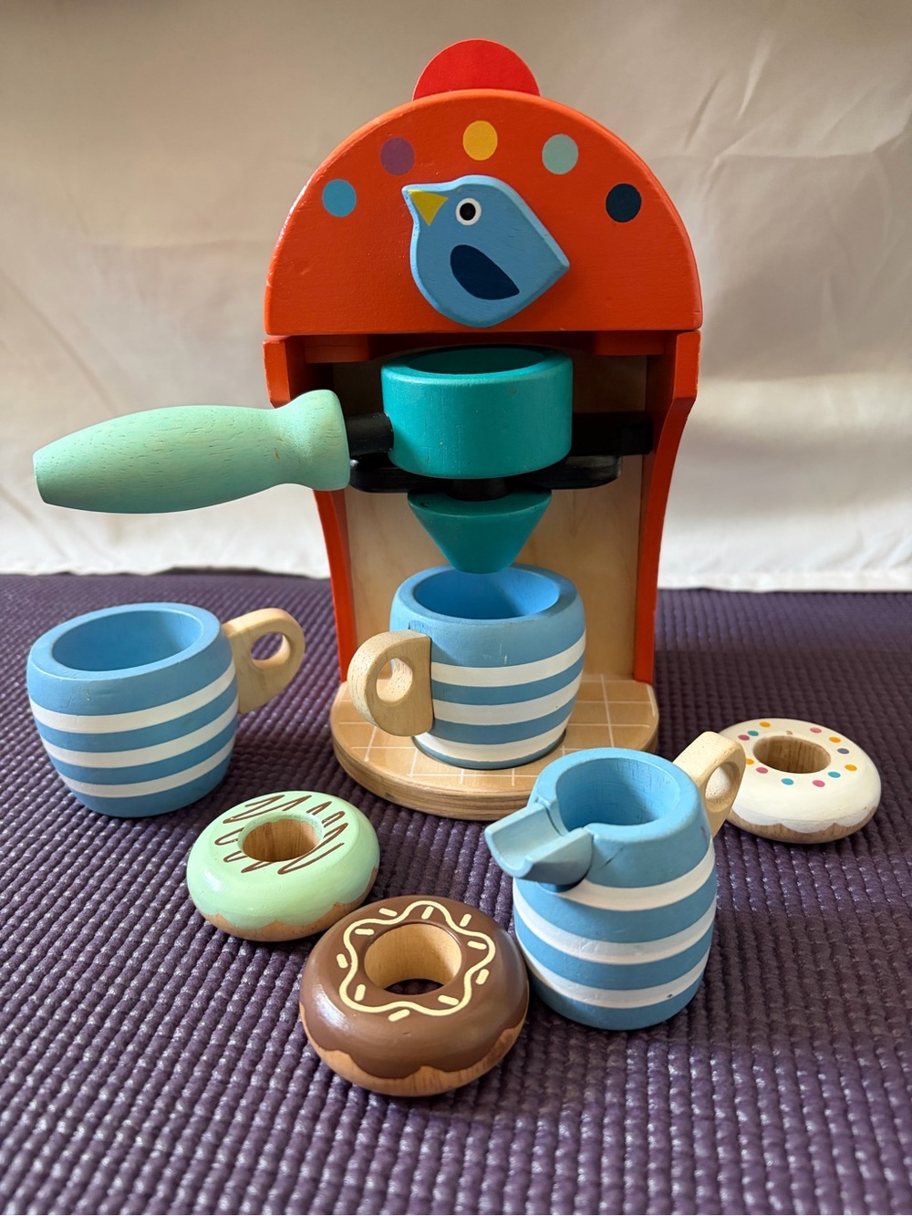 Tender Leaf Toys. Babyccino Wooden Coffee Espresso Machine. Quality play EUC